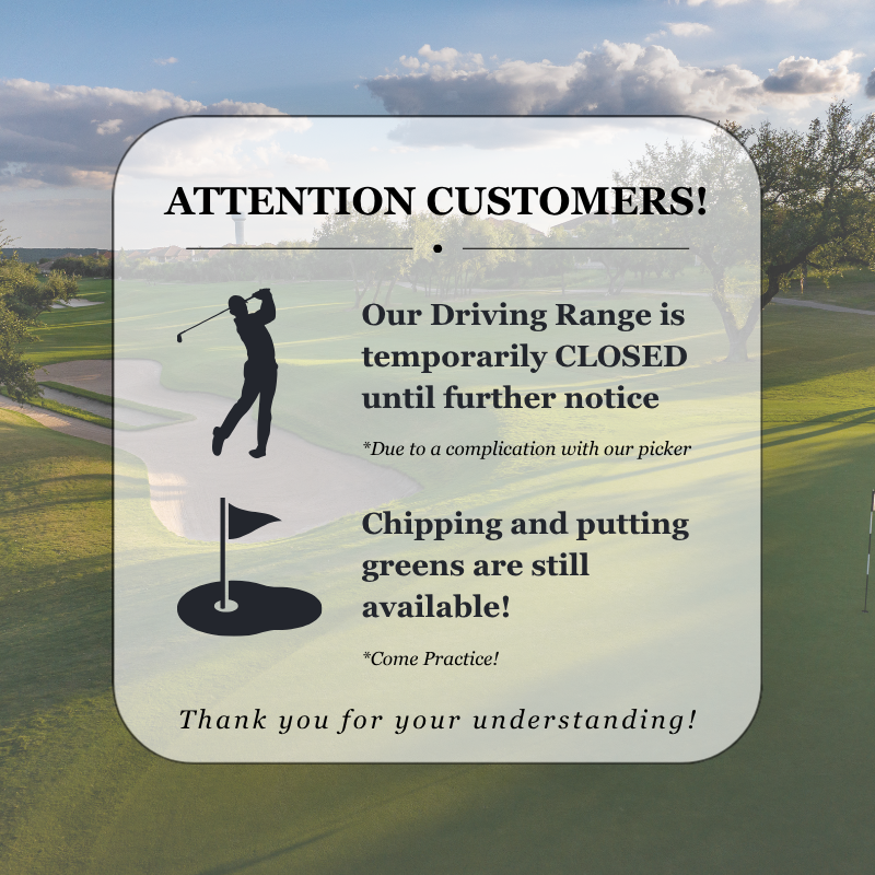 Range Is Closed Pop Up Driving Range is Temporarily Closed